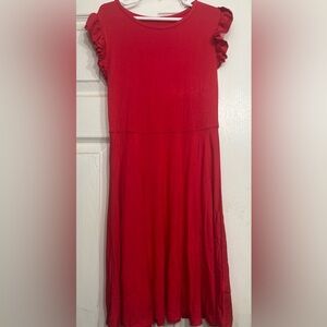 Girls dress ruffled sleeves,  beautiful!!!